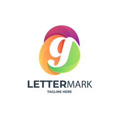 Letter G and Abstract shape combination logo concept