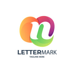Obraz premium Letter N and Abstract shape combination logo concept