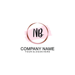 NB Initial handwriting logo vector. Hand lettering for designs