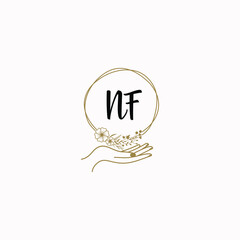 NF initial hand drawn wedding monogram logos