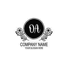 OA initial hand drawn wedding monogram logos