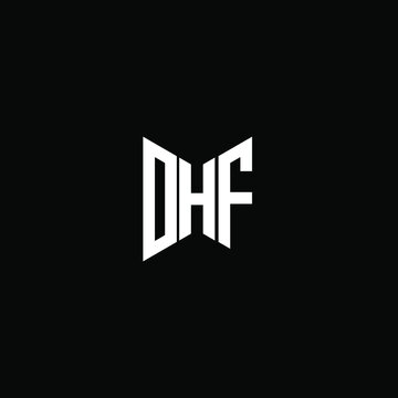 DHF letter logo creative design. DHF unique design