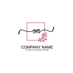 Initial OM beauty monogram and elegant logo design  handwriting logo of initial signature