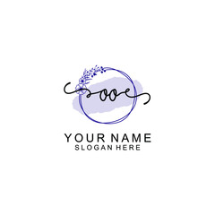 Initial OO beauty monogram and elegant logo design  handwriting logo of initial signature