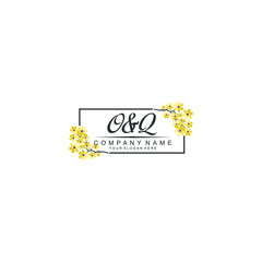 Fototapeta na wymiar OQ Initial handwriting logo vector. Hand lettering for designs