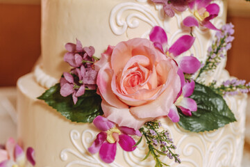 flowers on cake