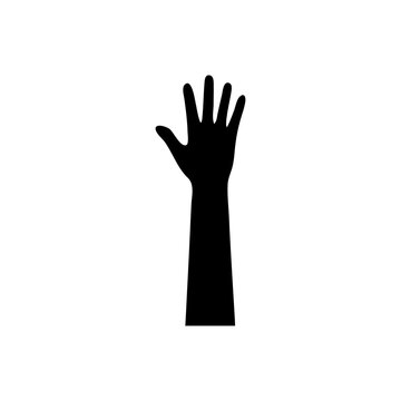 hand raised solid icon vector