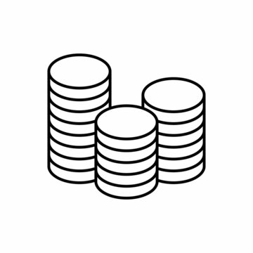stack of coin line icon vector