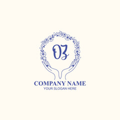 OZ initial hand drawn wedding monogram logos