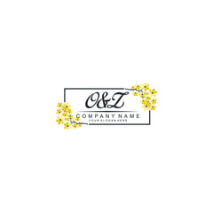 OZ Initial handwriting logo vector. Hand lettering for designs