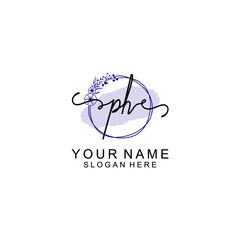 Initial PH beauty monogram and elegant logo design  handwriting logo of initial signature