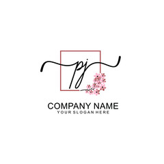 Initial PJ beauty monogram and elegant logo design  handwriting logo of initial signature