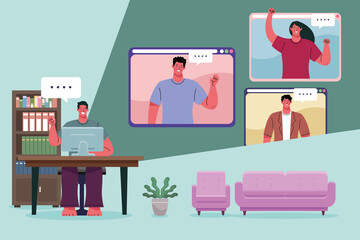 people in video conference