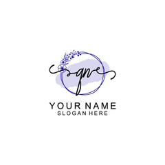 Initial QN beauty monogram and elegant logo design  handwriting logo of initial signature