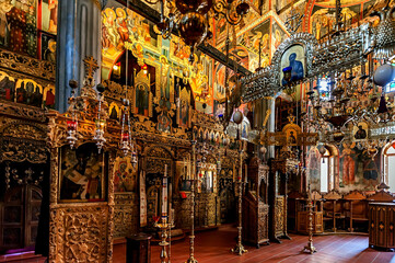 Interior of The Monastery of Great Meteoron in Greece