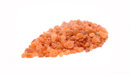 Pink Himalayan salt isolated on white background