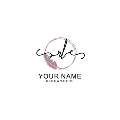 Initial RL beauty monogram and elegant logo design  handwriting logo of initial signature