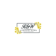 RW Initial handwriting logo vector. Hand lettering for designs