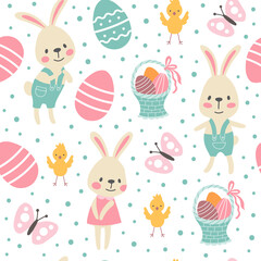 Seamless pattern Easter Bunny.