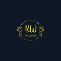 RW initial hand drawn wedding monogram logos