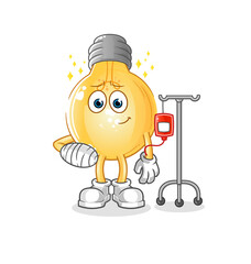 Fototapeta premium bulb sick in IV illustration. character vector