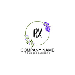 RX Initial handwriting logo vector. Hand lettering for designs