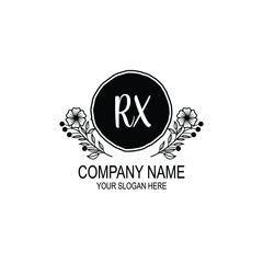 RX initial hand drawn wedding monogram logos
