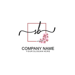 Initial SB beauty monogram and elegant logo design  handwriting logo of initial signature