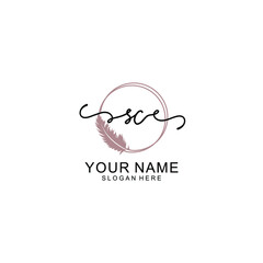 Initial SC beauty monogram and elegant logo design  handwriting logo of initial signature
