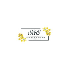SC Initial handwriting logo vector. Hand lettering for designs
