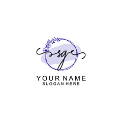 Initial SG beauty monogram and elegant logo design  handwriting logo of initial signature