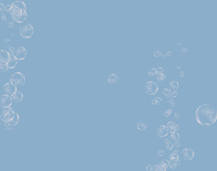 soap bubbles on blue background