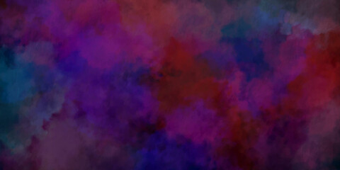 abstract watercolor background Cosmic star neon polar lights watercolor background. Creative red and blue shades hand drawn multicolor texture water color paint illustration. Paper textured aquarelle 