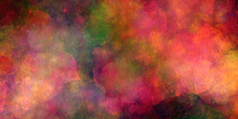 abstract watercolor background and abstrakt bunt farben texturen. Cosmic star neon polar lights watercolor background. Creative red and blue shades hand drawn multicolor texture water color paint illu