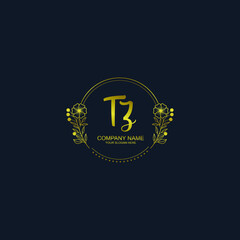 TZ initial hand drawn wedding monogram logos