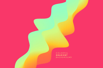 3D abstract wavy background with modern gradient colors. Motion sound wave. Vector illustration for banner, flyer, brochure, booklet, presentation or websites design.