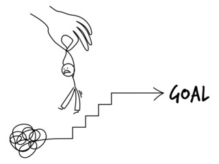 シンプルな棒人間のイラスト　逆もどり　戻る