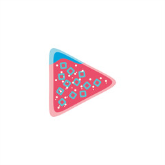 play video button in iced strawberry flavored soda drink theme