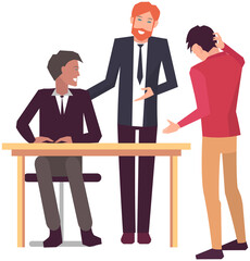 Obraz premium Businesspeople have project strategy planning meeting. Teamwork with business plan, creating new creative project. Meeting to discuss starting business. Colleagues discussing work in entrepreneurship