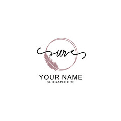 Initial UR beauty monogram and elegant logo design  handwriting logo of initial signature