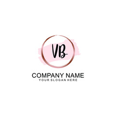 VB Initial handwriting logo vector. Hand lettering for designs