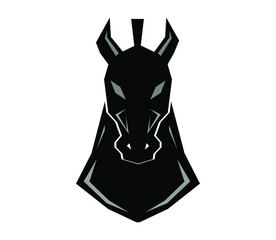 horse head concept, simple logo vector. 