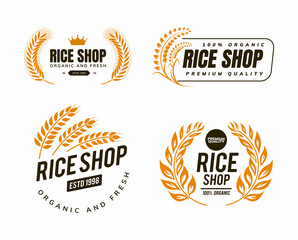 rice and wheat logo design