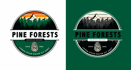 mountain forest  logo design