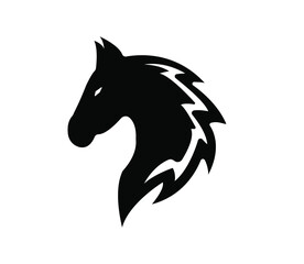 Fototapeta na wymiar horse head concept, simple logo vector. 