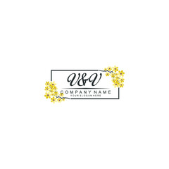 VV Initial handwriting logo vector. Hand lettering for designs