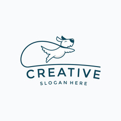 jumping dog logo template