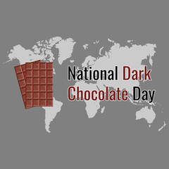 Obraz premium Vector Brown and World Map isolated on gray background. National Dark Chocolate Day design concept. Perfect for greeting cards, posters and banners.