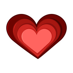 Love heart icon. Isolated on white background.