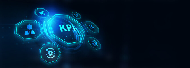 KPI Key Performance Indicator for Business Concept. Business, Technology, Internet and network concept.3d illustration